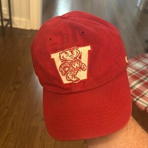 Red Wisconsin Baseball Hat